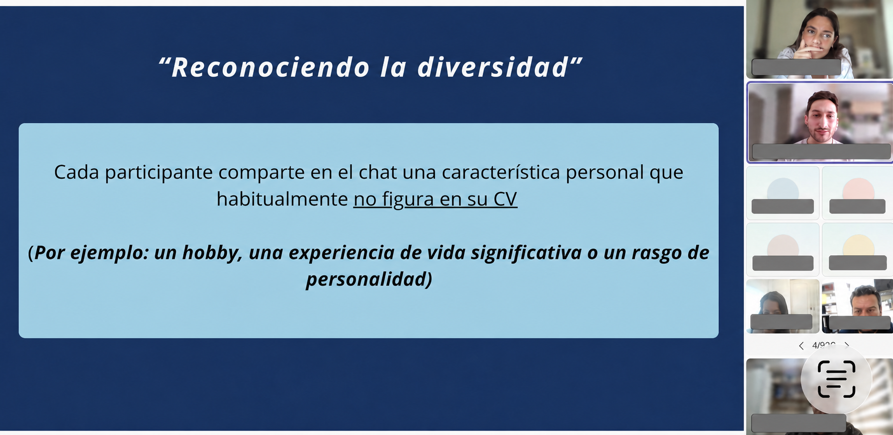 Sesión virtual de Grupo Hasar sobre reconocimiento de la diversidad